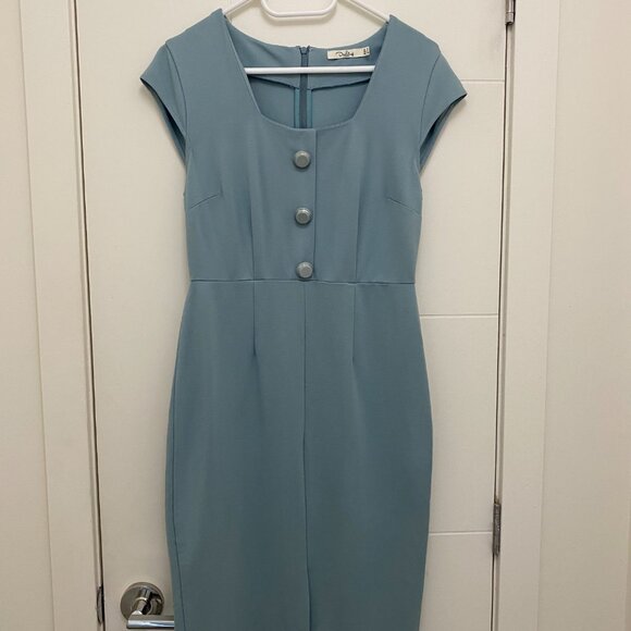 Darling London - Formal Dress (Blue - Minimalist) - Picture 2 of 7